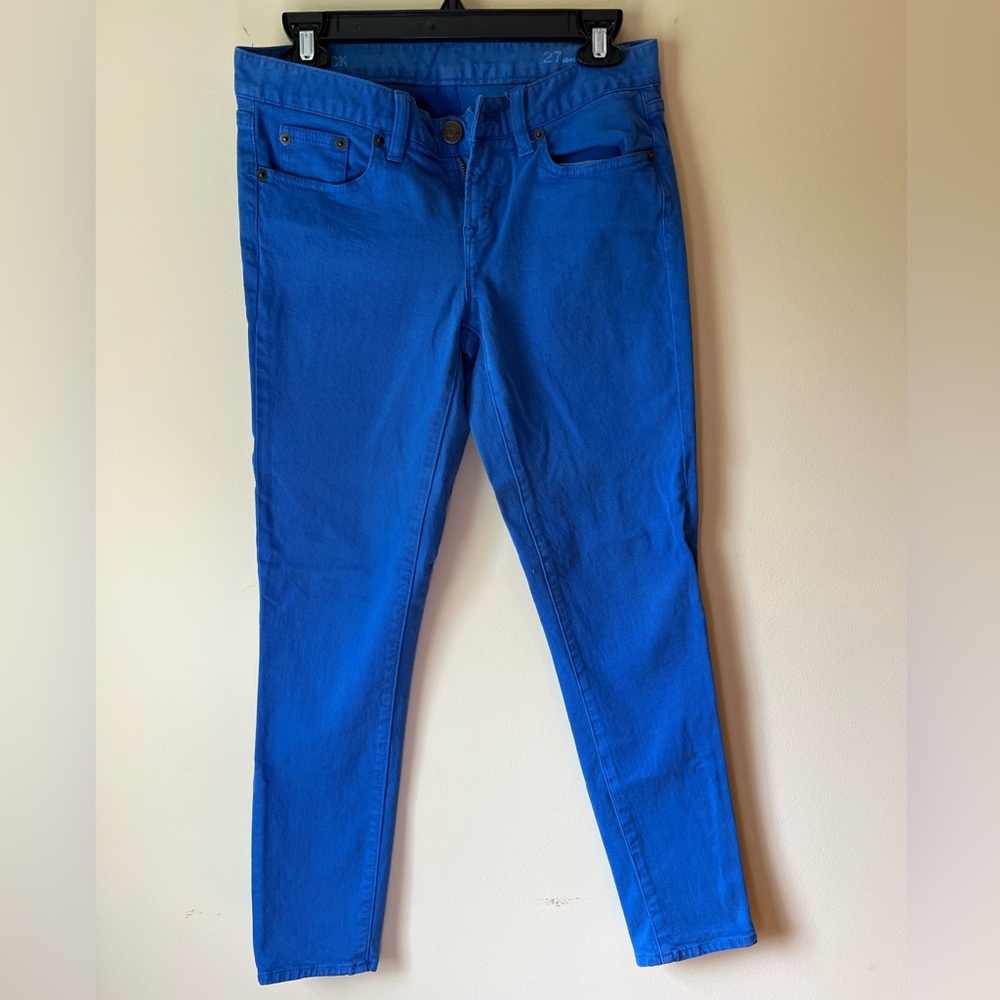 Jcrew cobalt toothpick jeans